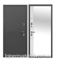 Входная металлическая дверь Тайга 9 см Эмалит белый Зеркало производителя E-Trade