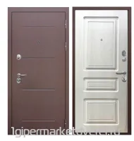 Входная металлическая дверь Толстяк Медный антик Белый ясень производителя Феррони
